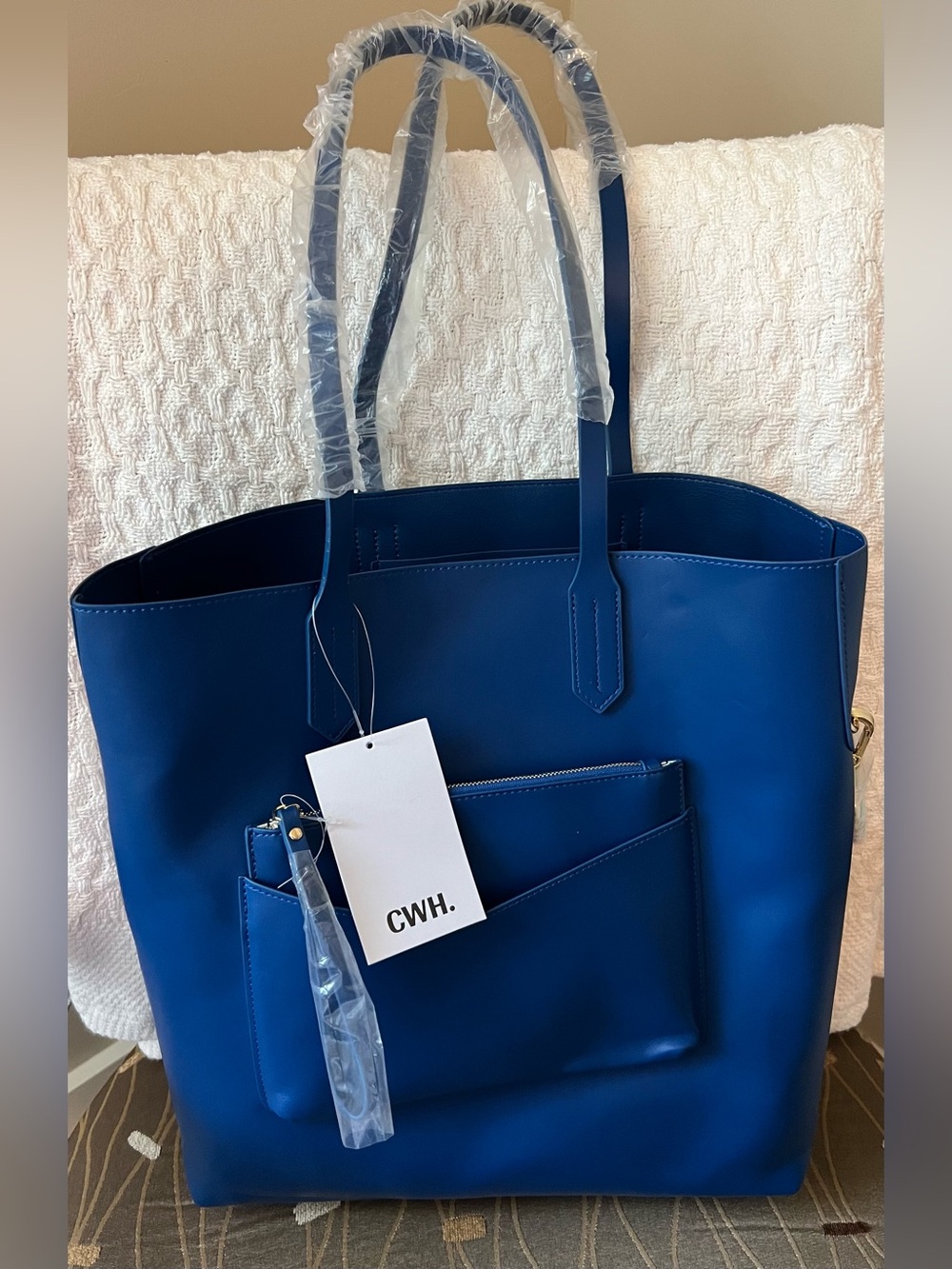 CWH Blue Women's Tote Bag - Spacious Everyday Shoulder Bag